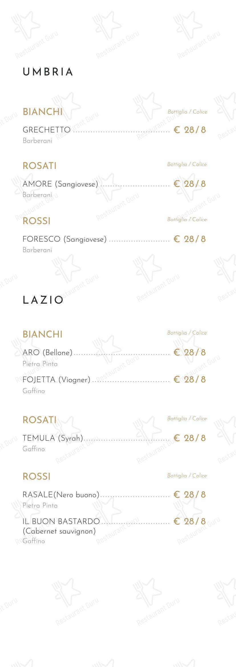 Notramè Bistrot в Риме - Меню напитков