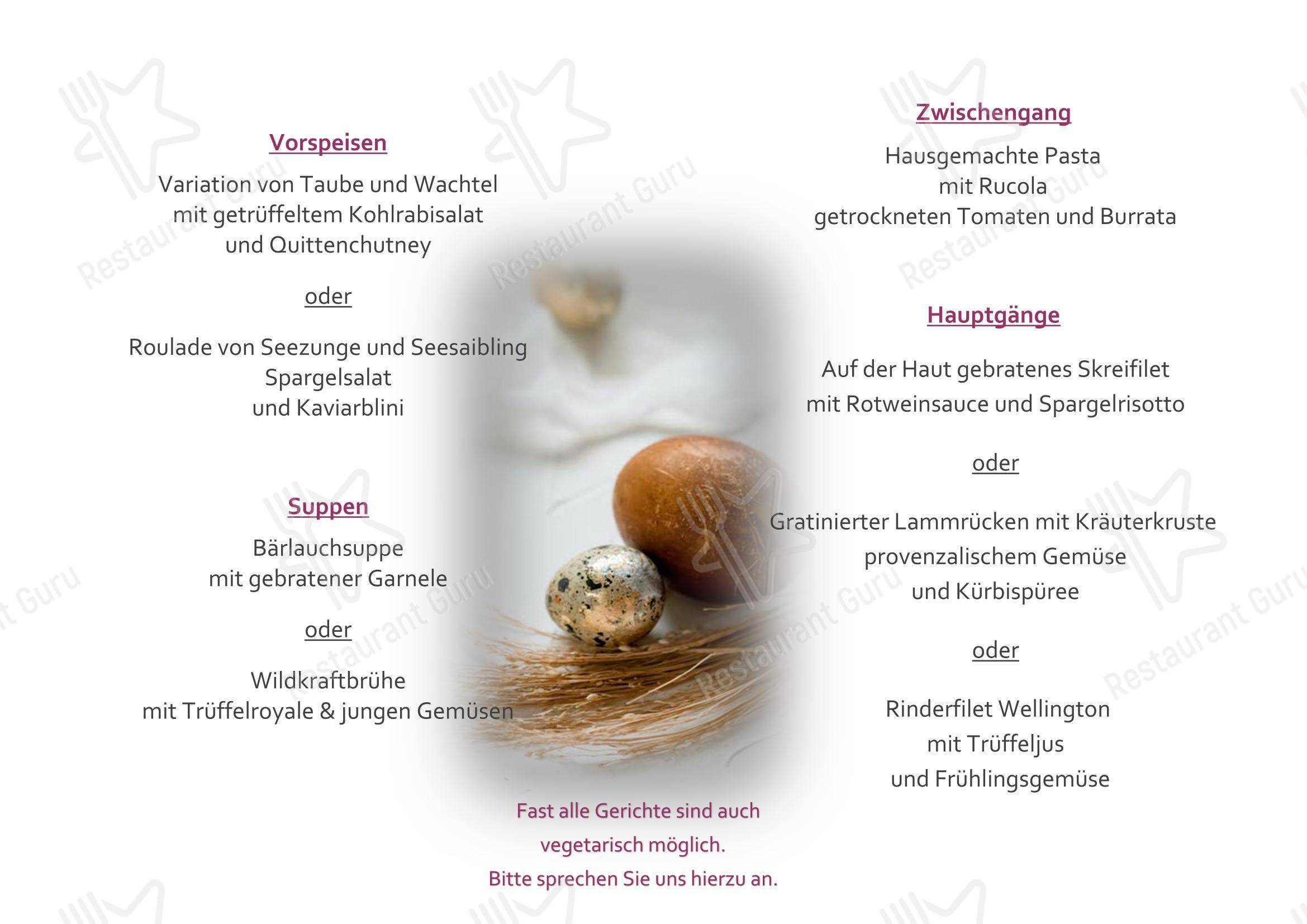 Меню ресторана Restaurant Schaumburger Ritter - 菜单