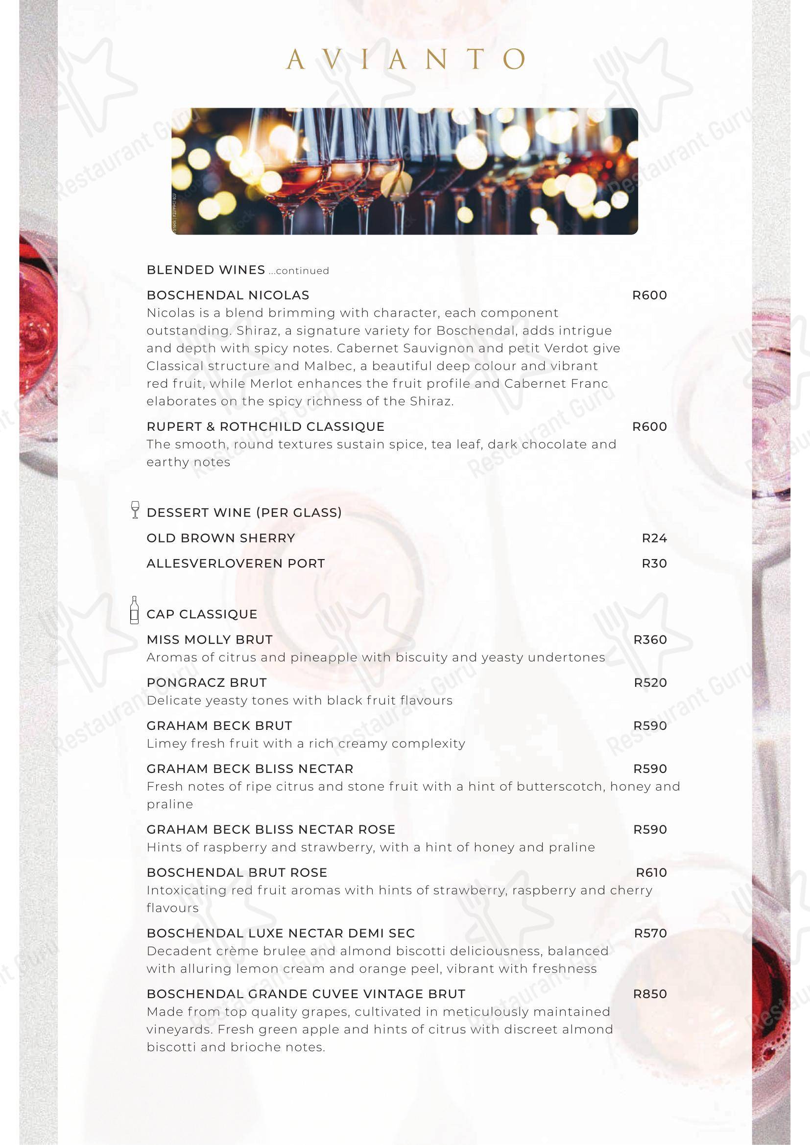 Restaurant Cielo @ Avianto в Рудепурте - Takeaway Menu