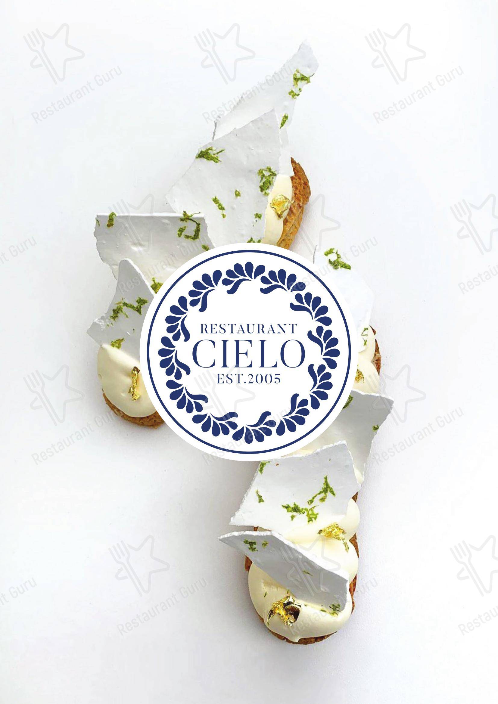 Restaurant Cielo @ Avianto в Рудепурте - Bar Grill Menu
