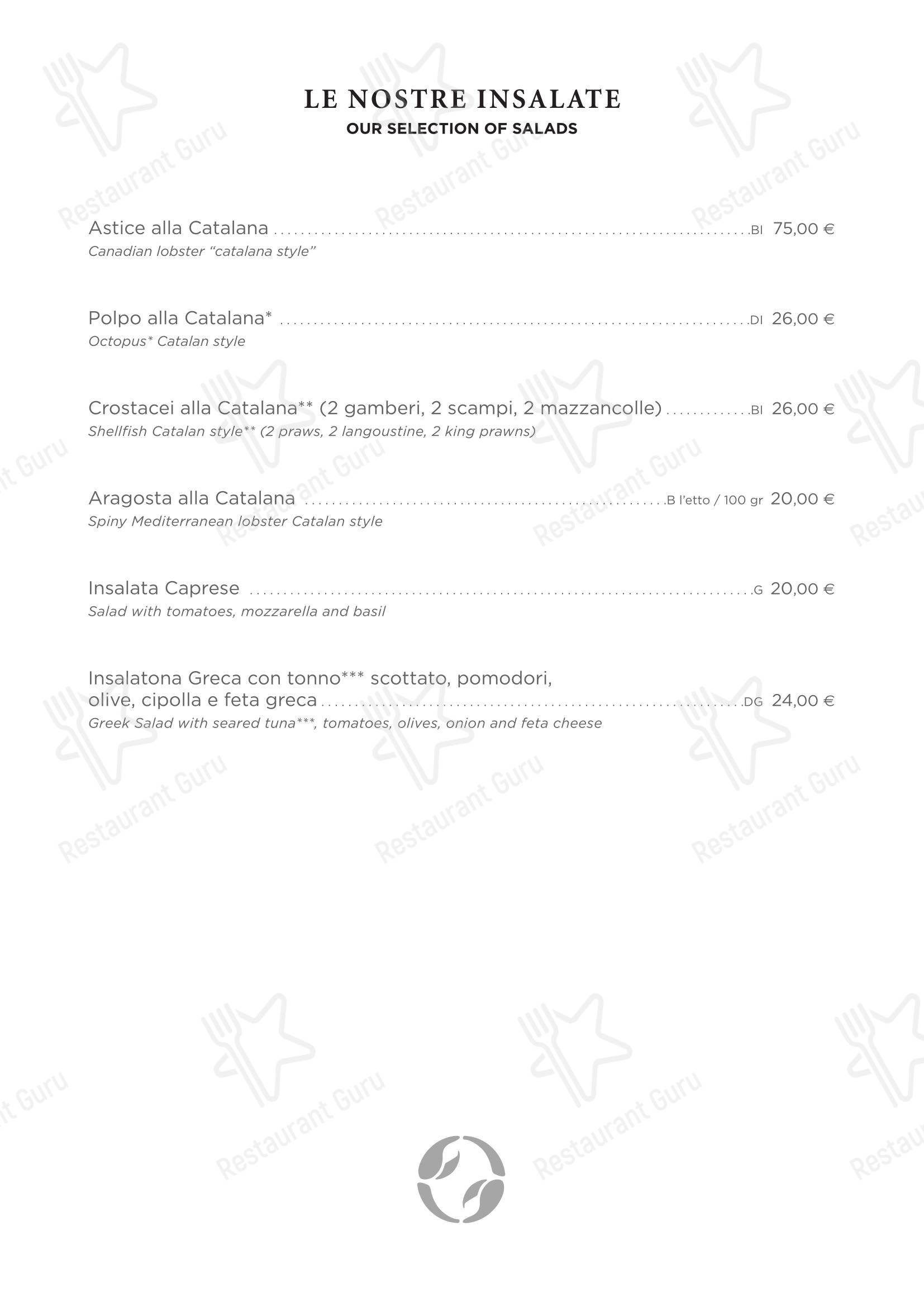 Ristorante Crab в Риме - 菜单