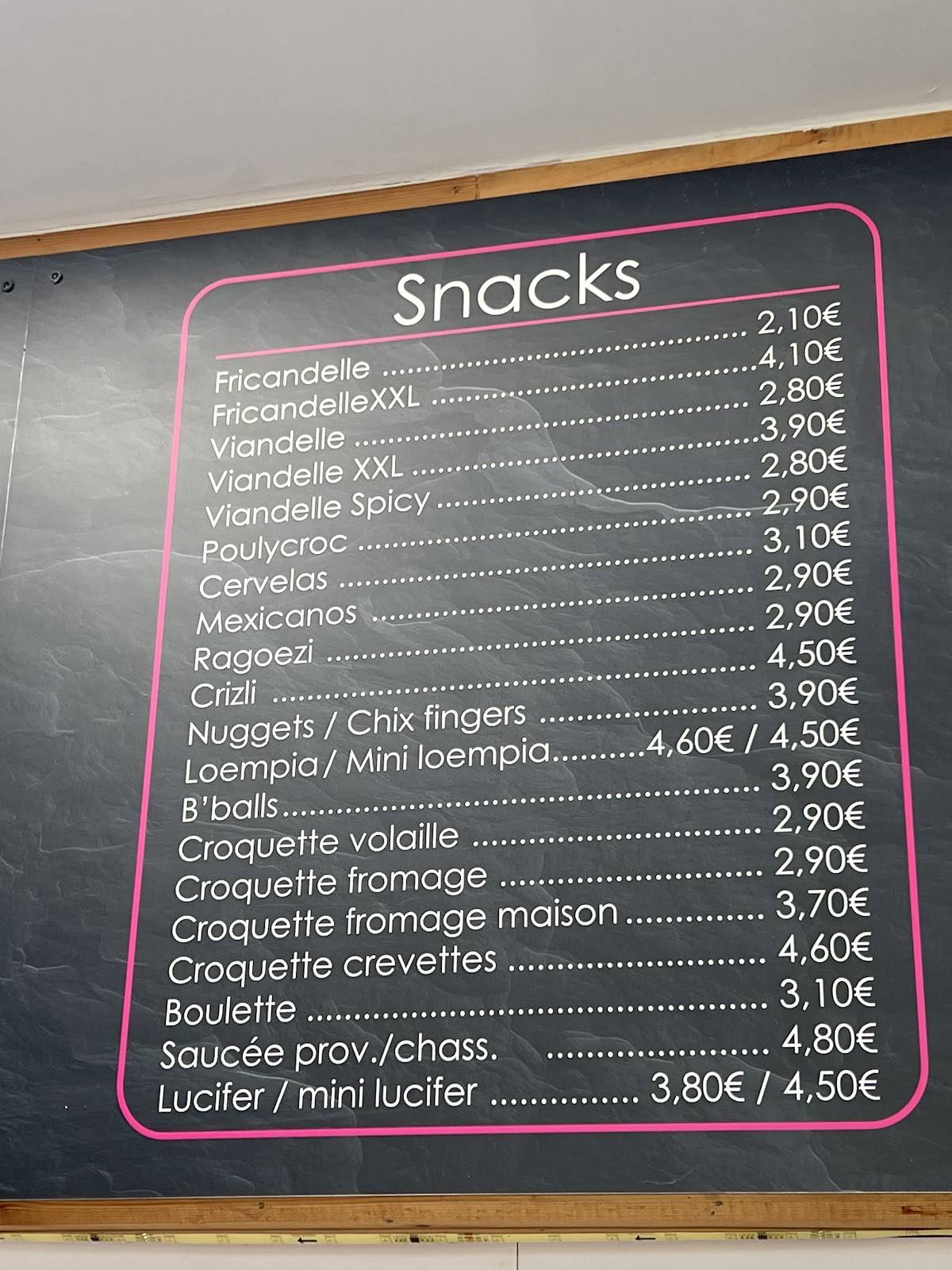 AT-Snack Theux меню