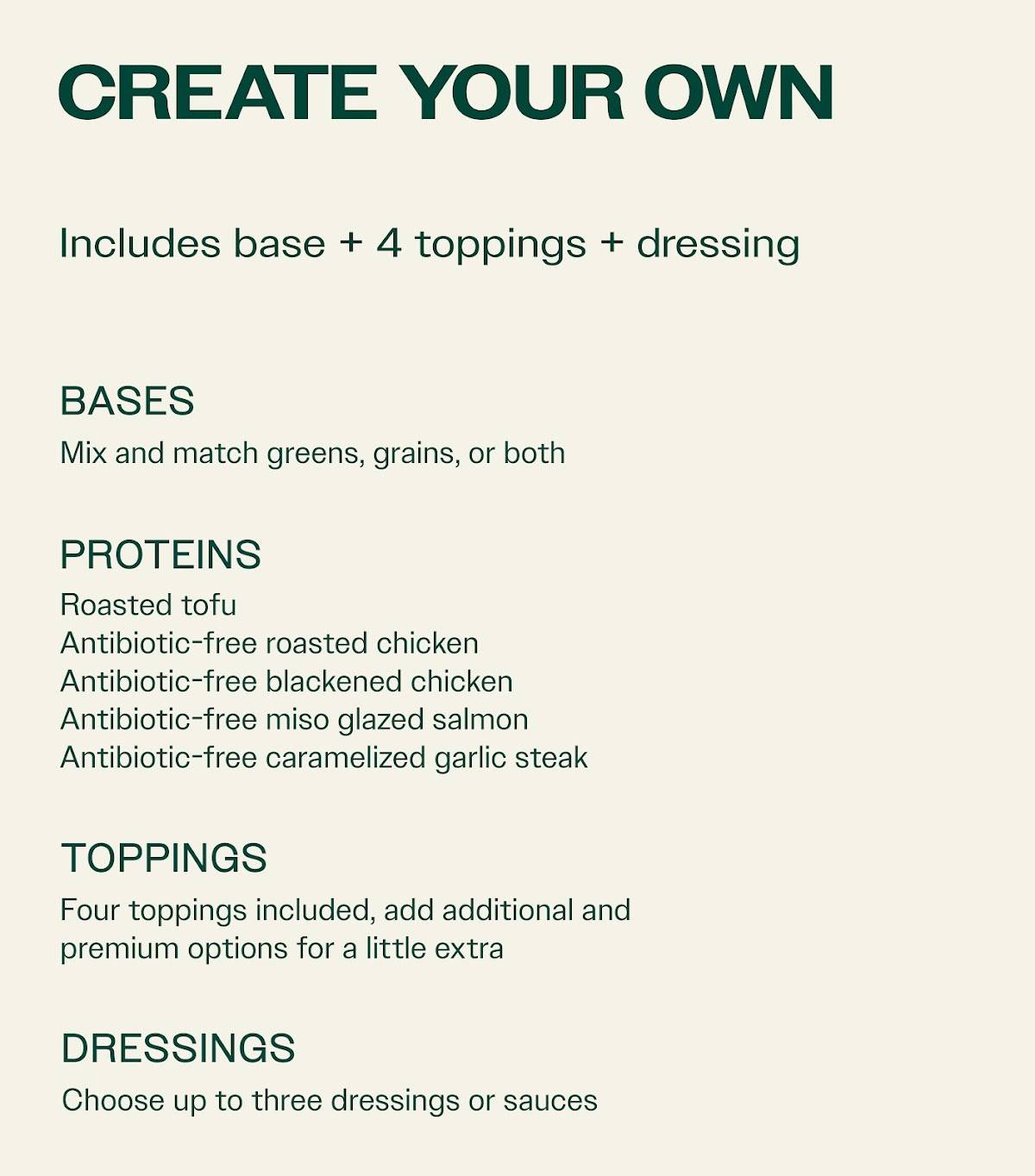 sweetgreen - Healthy Salads, Wraps, and Bowls меню