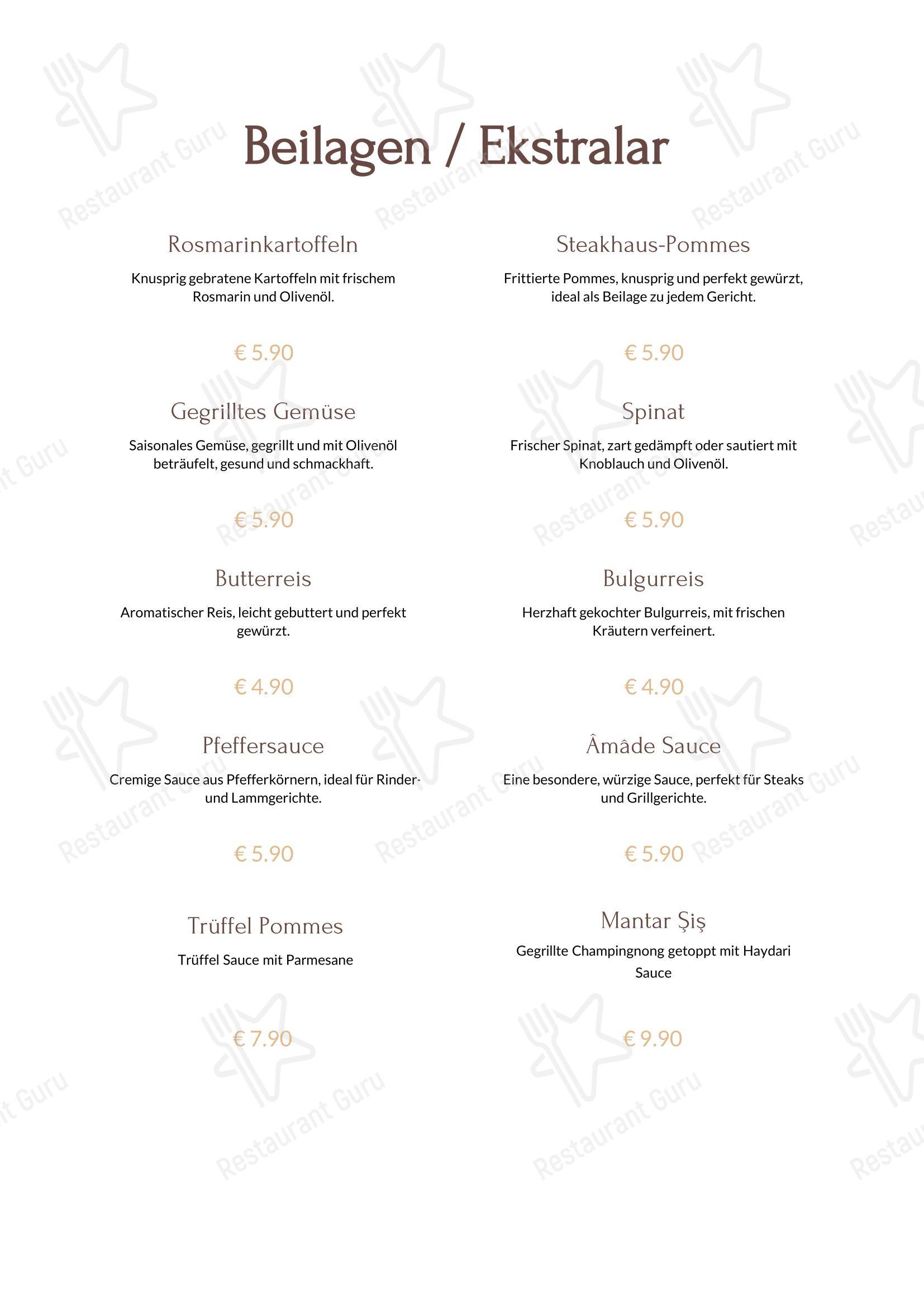 Меню ресторана ÂMÂDE Restaurant - Меню
