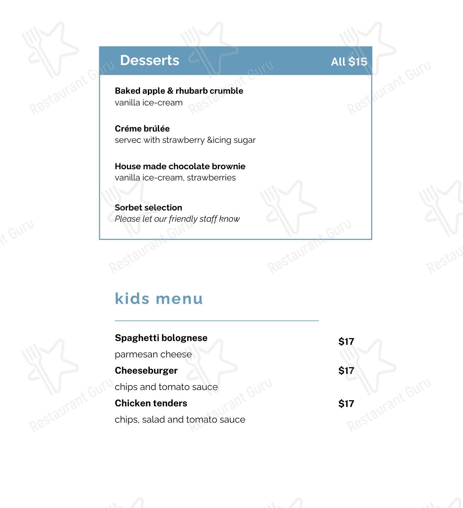 Меню ресторана Bistro 65 - Основное меню