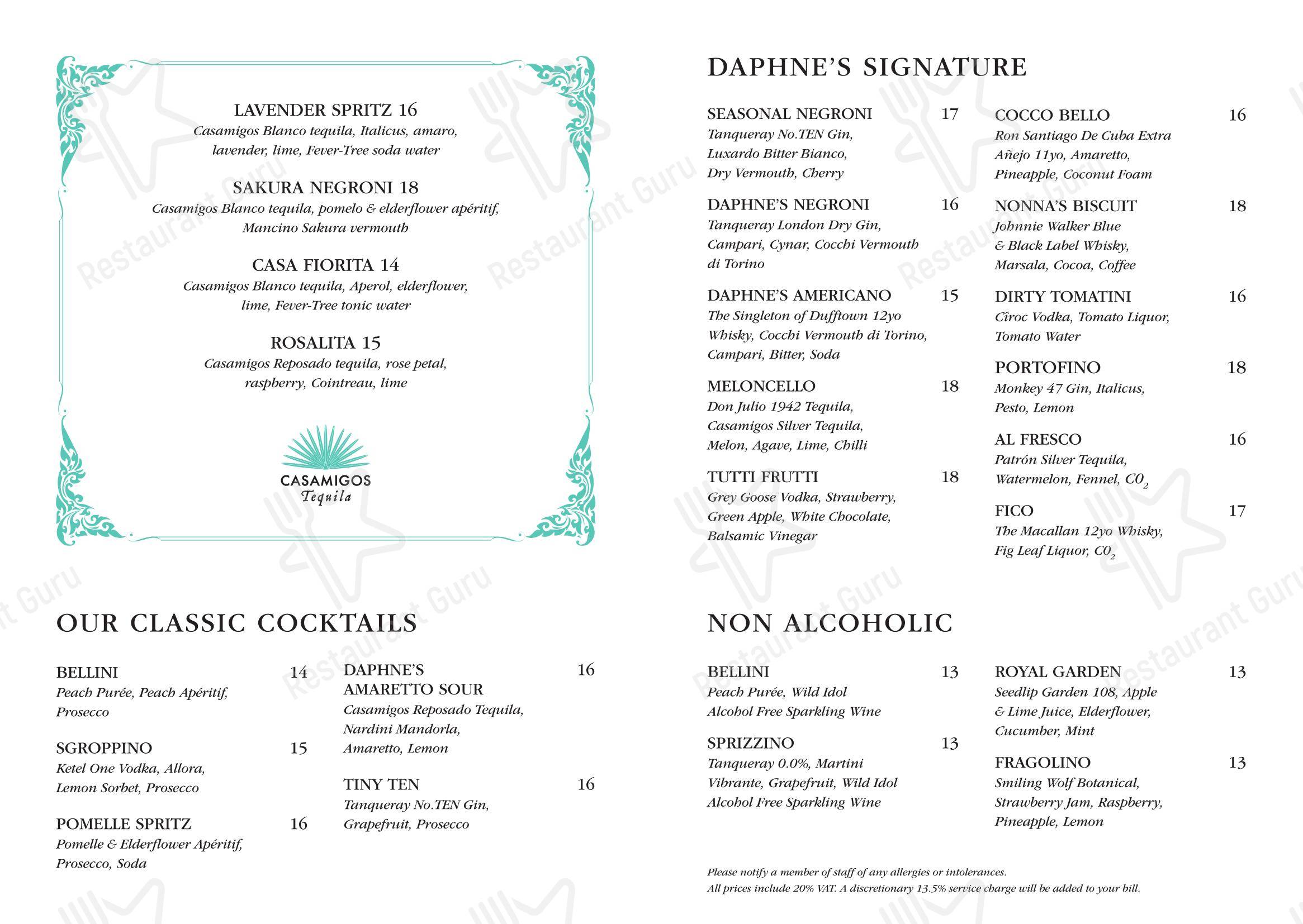 Boronia Catering Menu Pack ресторана Daphne's в Лондоне