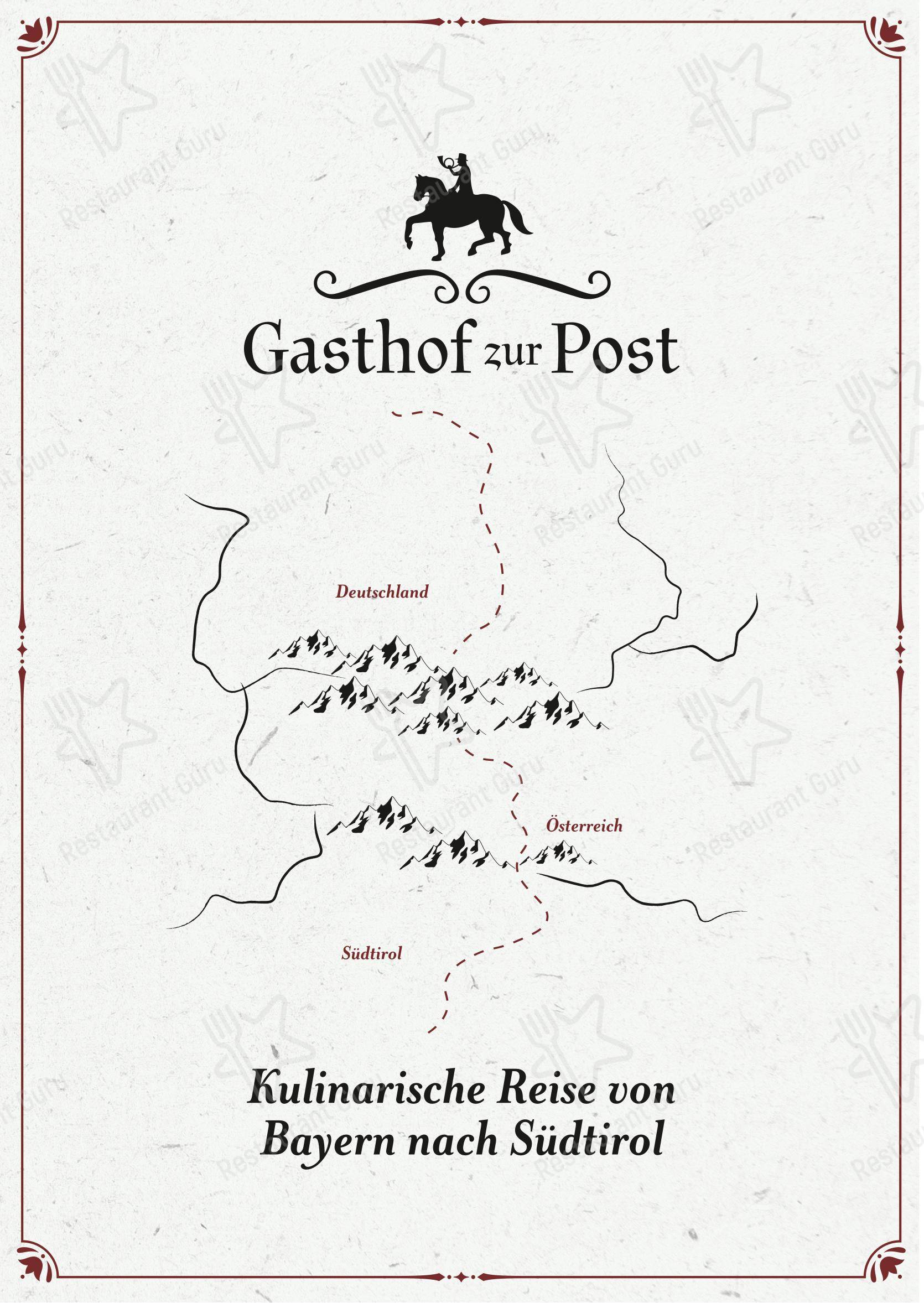 菜单 ресторана Gasthof zur Post