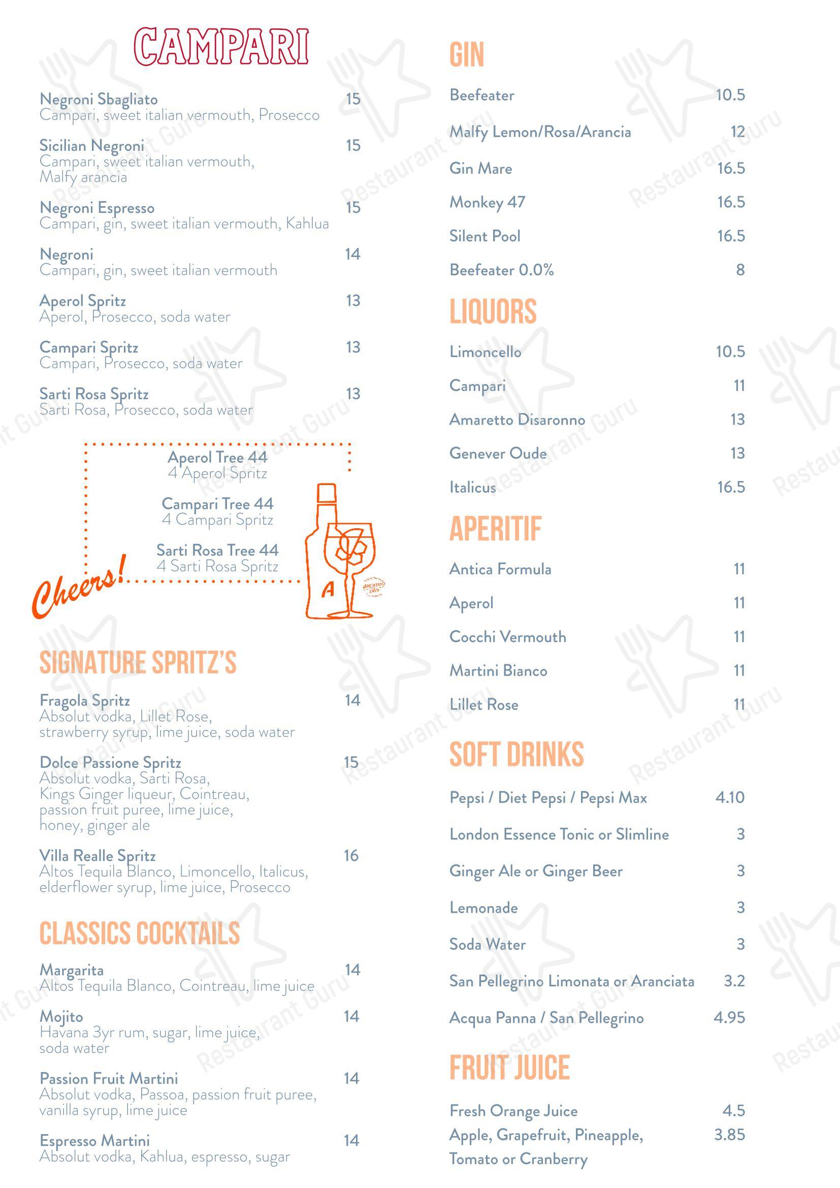 Lunch Menu ресторана Larch