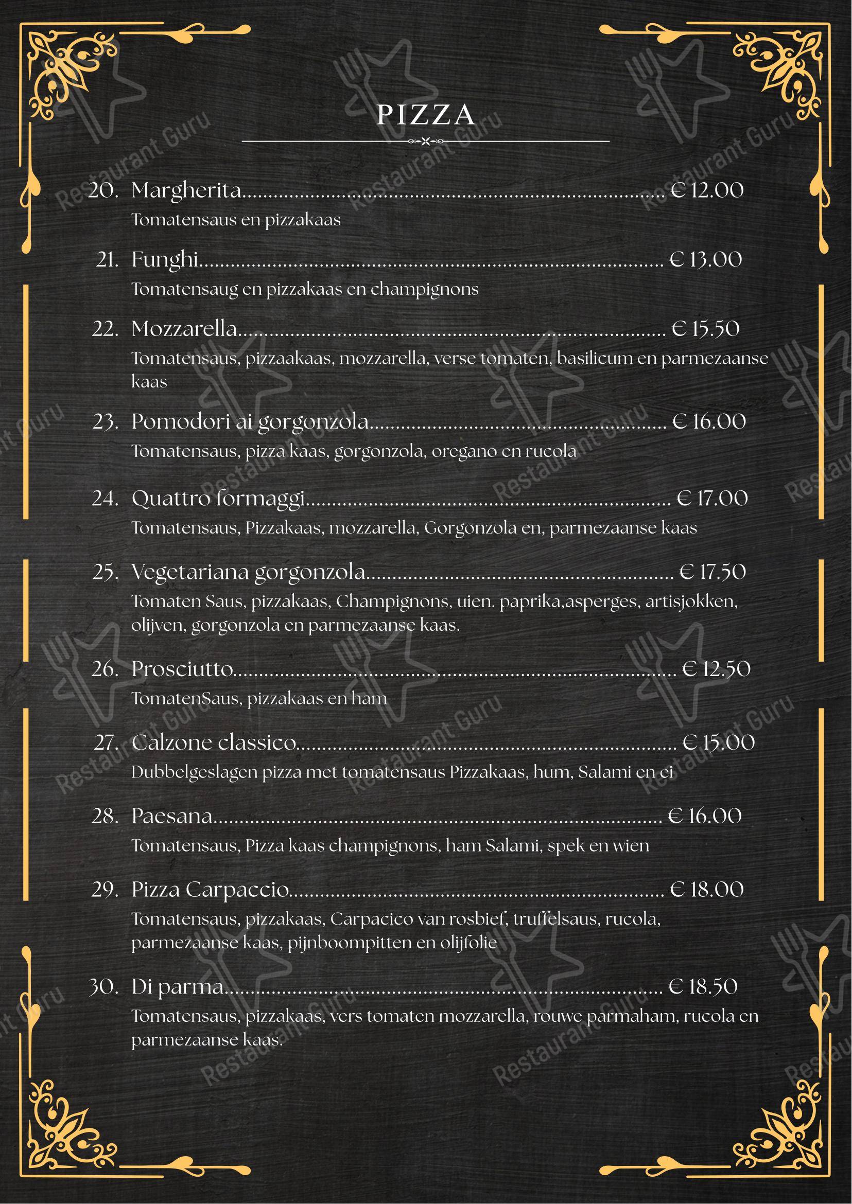 Restaurant Kamala's в Rolde - Меню