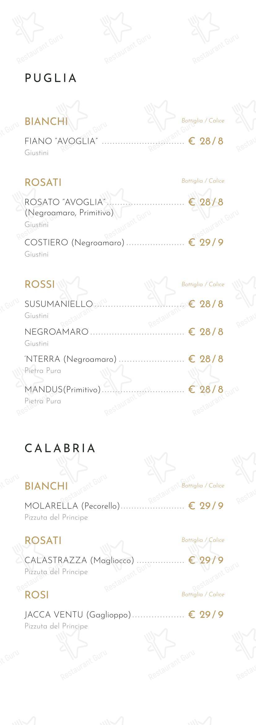 Меню напитков ресторана Notramè Bistrot