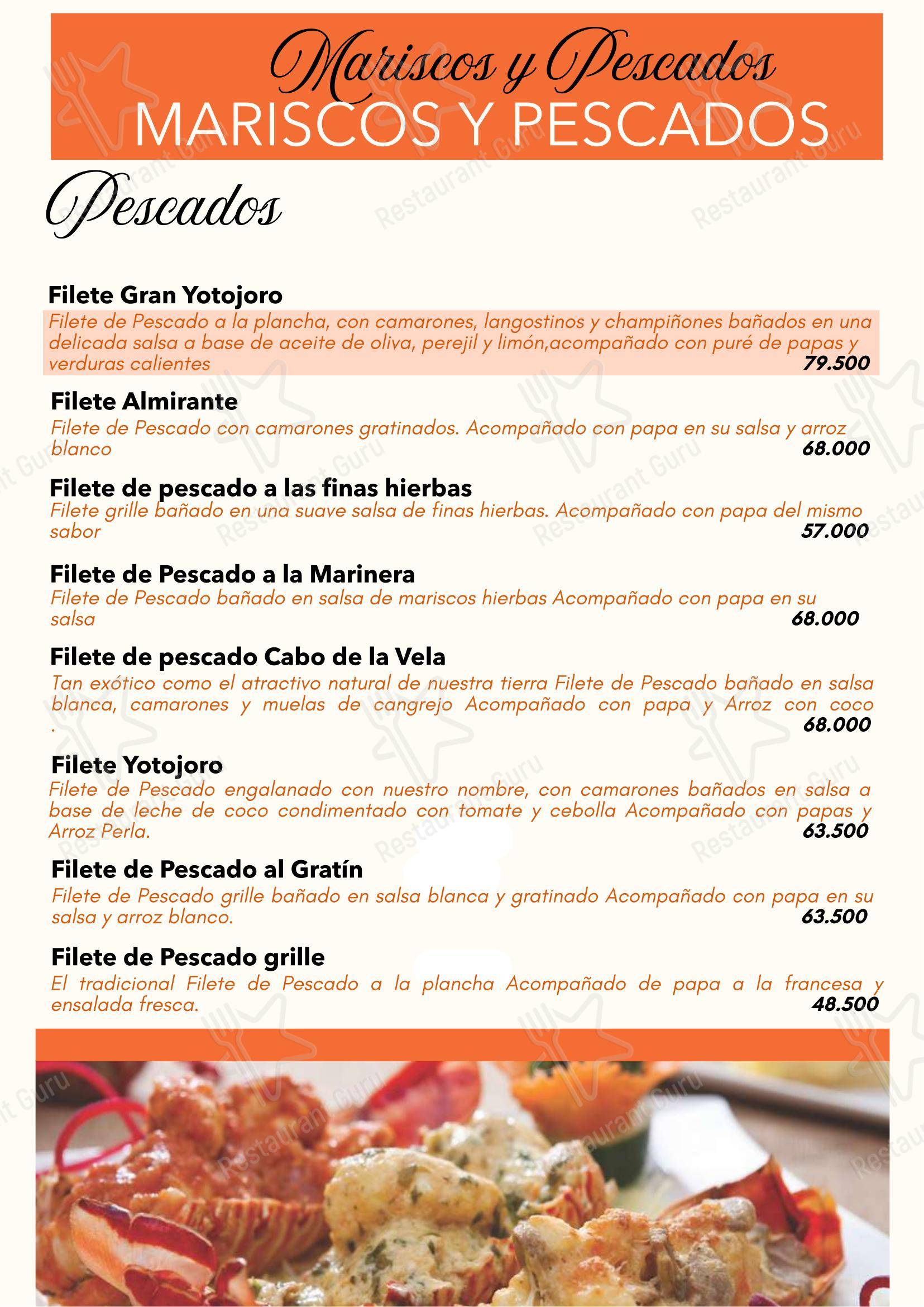 Restaurante Yotojoro в Риоаче - Меню