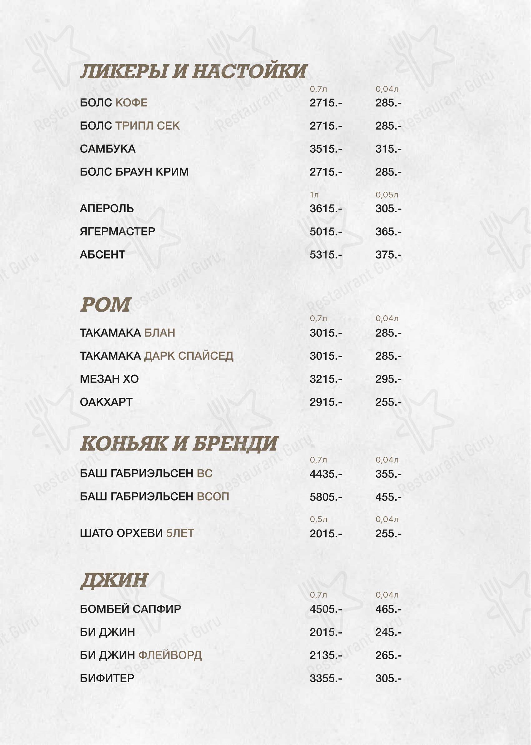 Основное меню кафе Shisha grill в Липецке